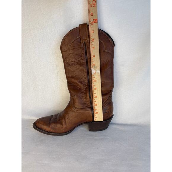 Vintage Tony Lama Cowboy Boots Men\'s 9C Brown Leather Western Style 5084 main image 4
